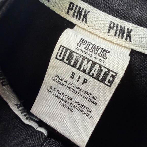 Victoria's Secret PINK Ultimate Quarter Zip Pullover Black Grey Small Thumbholes - Picture 4 of 8